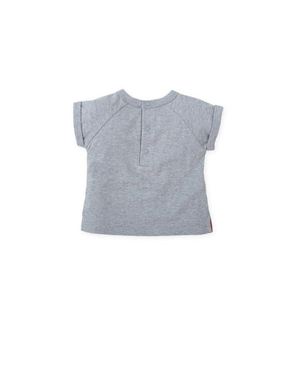 Indigo Baby Boy T-Shirt - Heather Grey | Embroidered Beach Ball Design