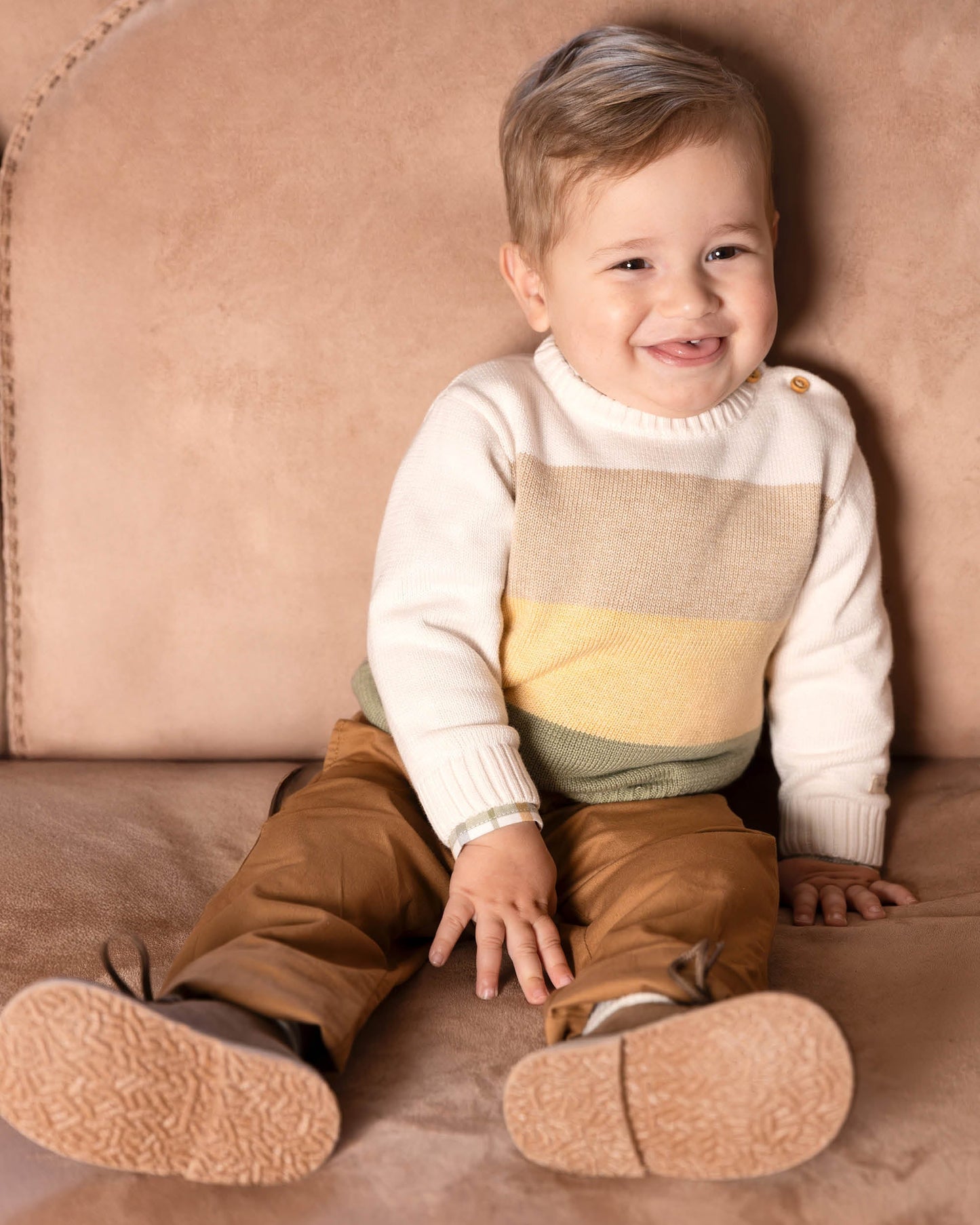 Cozy Multicolor Knit Sweater for Kids - Soft Cotton Blend
