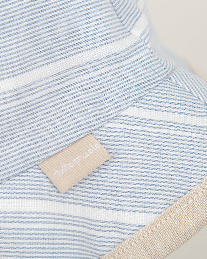 Blue Striped Baby Sun Hat | 100% Cotton Bucket Hat for Infants
