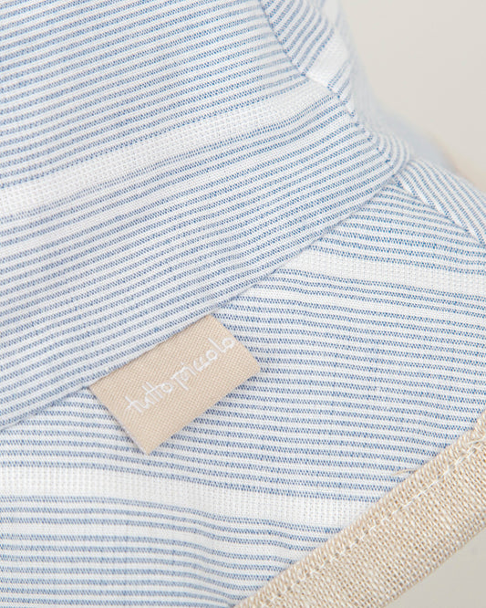 Blue Striped Baby Sun Hat | 100% Cotton Bucket Hat for Infants