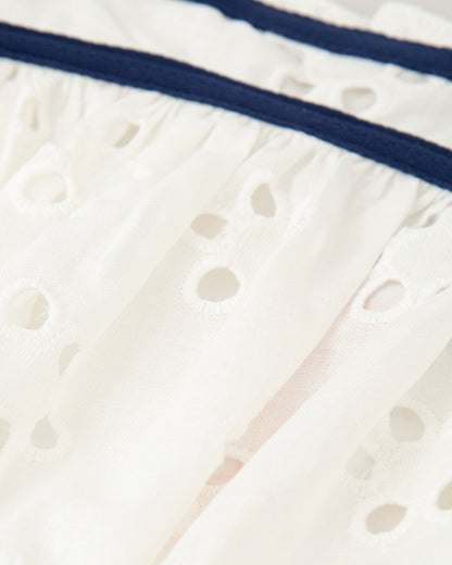 Elegant White Embroidered Girls' Sleeveless Top | Summer Style