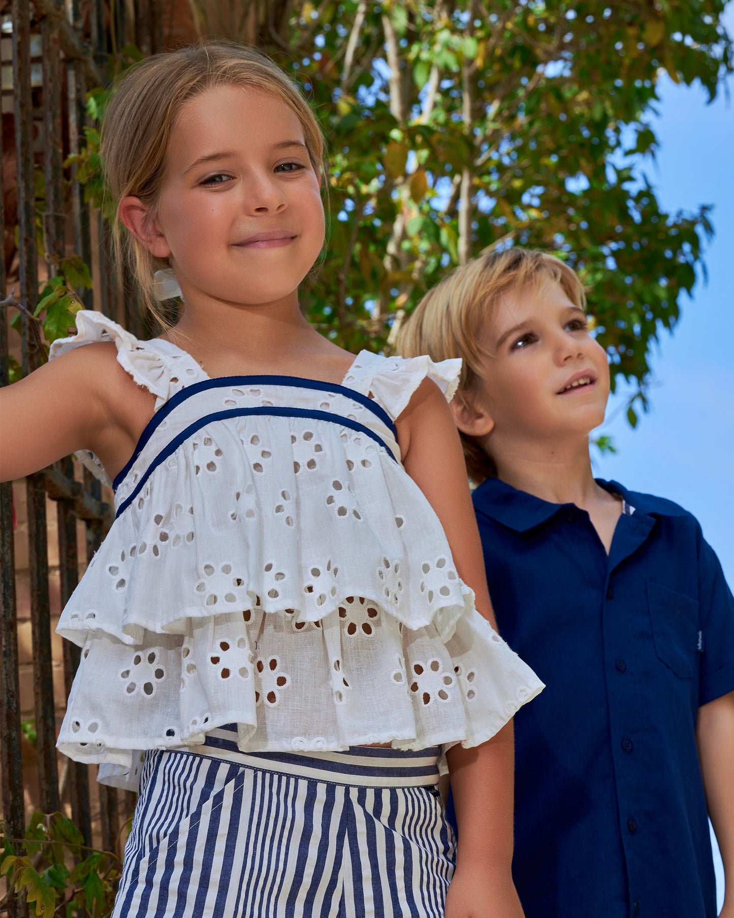 Elegant White Embroidered Girls' Sleeveless Top | Summer Style