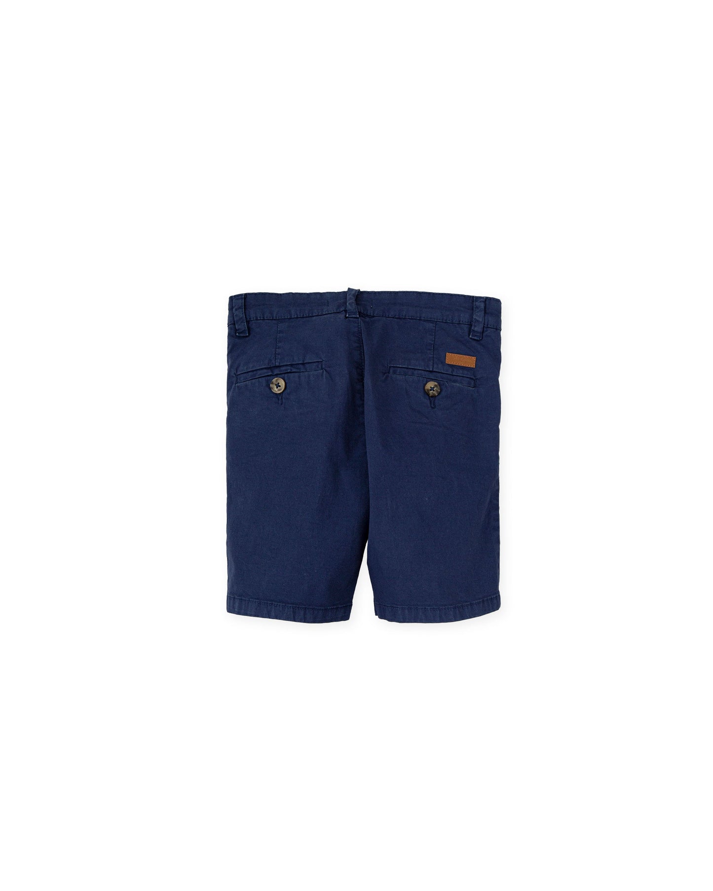 Men's Navy Blue Bermuda Shorts - Classic Fit Cotton Blend