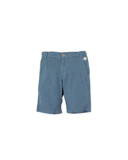 Breathable Indigo Bermuda Shorts | Linen-Cotton Blend