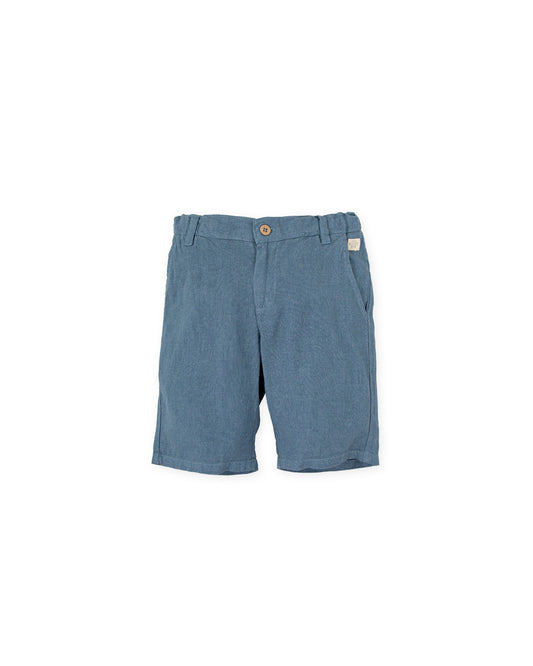 Breathable Indigo Bermuda Shorts | Linen-Cotton Blend