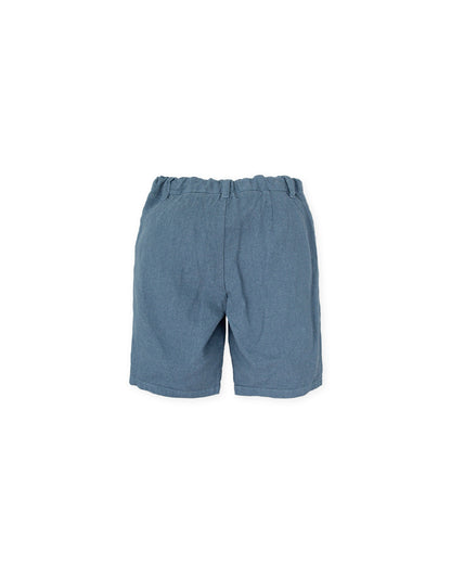 Breathable Indigo Bermuda Shorts | Linen-Cotton Blend