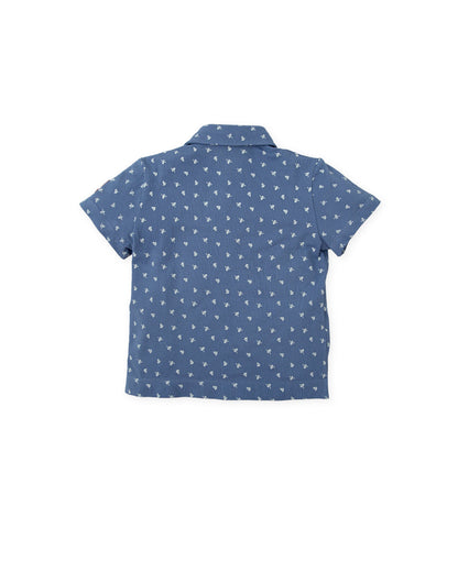 Boys' Nautical Navy Polo Shirt with Sailboat Print | Tutto Piccolo