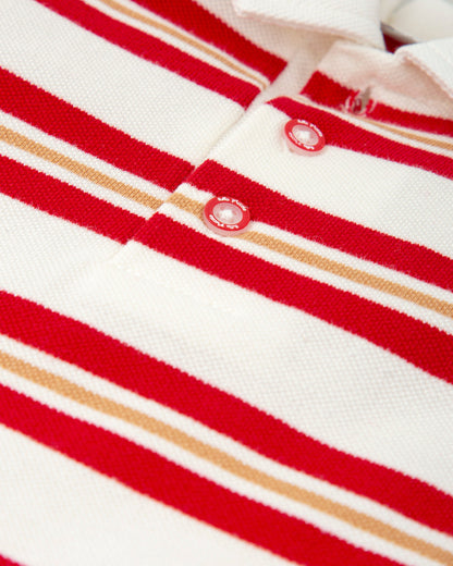 Classic Red Striped Baby Boy Polo Shirt | Soft Cotton Blend