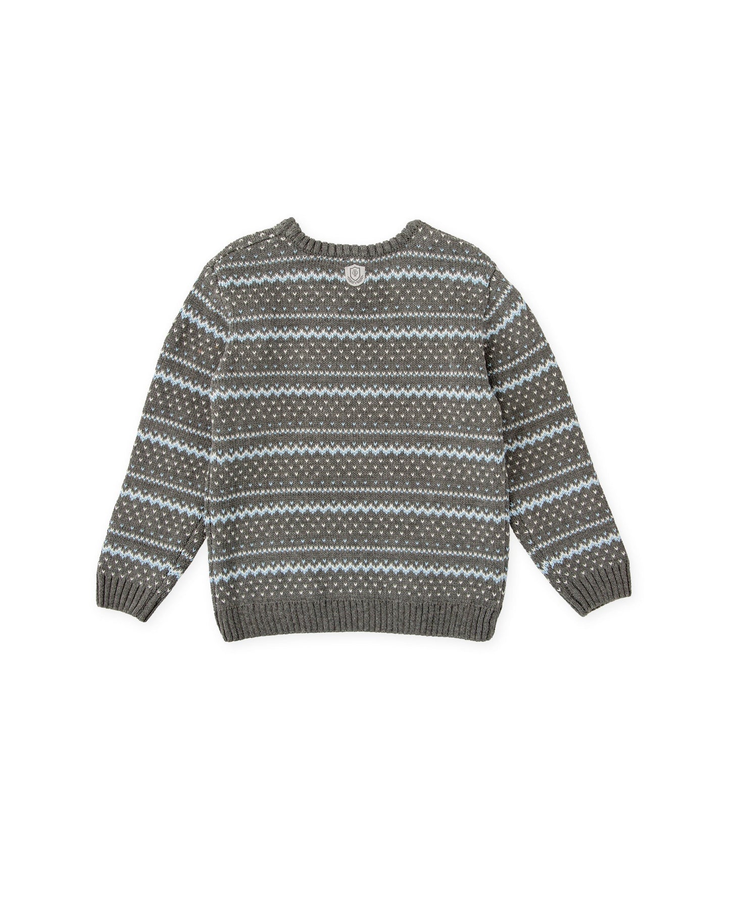 Cozy Charcoal Gray Striped Knit Sweater for Kids