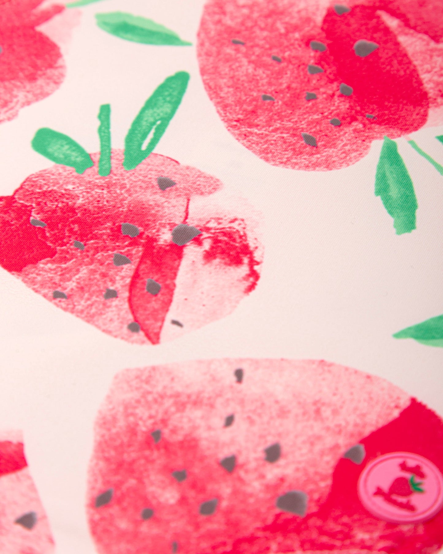 Girls' Strawberry Print One-Piece Swimsuit with Ruffled Straps