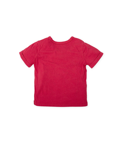 T-SHIRT DARK RED STRAWBERRY | Graphic T-Shirt – Red | Vintage Camper Style | 4624S25
