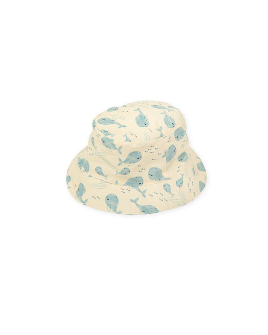 Whale Print Quick-Dry Baby Bucket Hat – Yellow, Beige & Blue