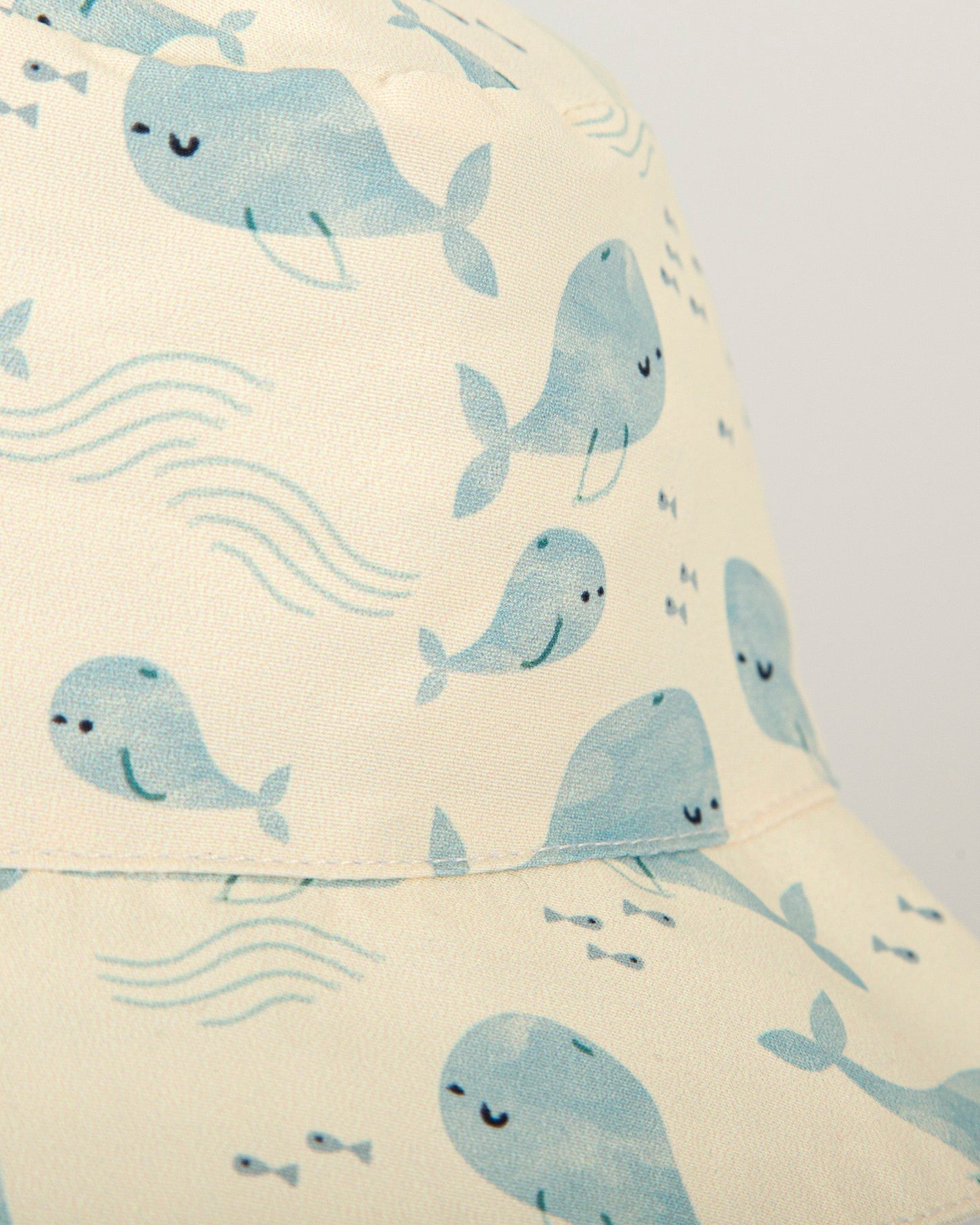 Whale Print Quick-Dry Baby Bucket Hat – Yellow, Beige & Blue