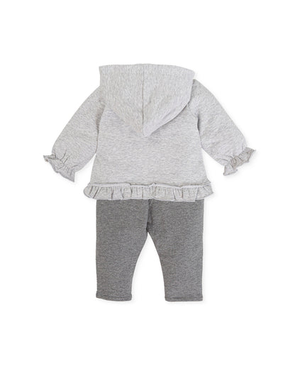 Cozy 2-Piece Gray Lounge Set with Penguin Applique
