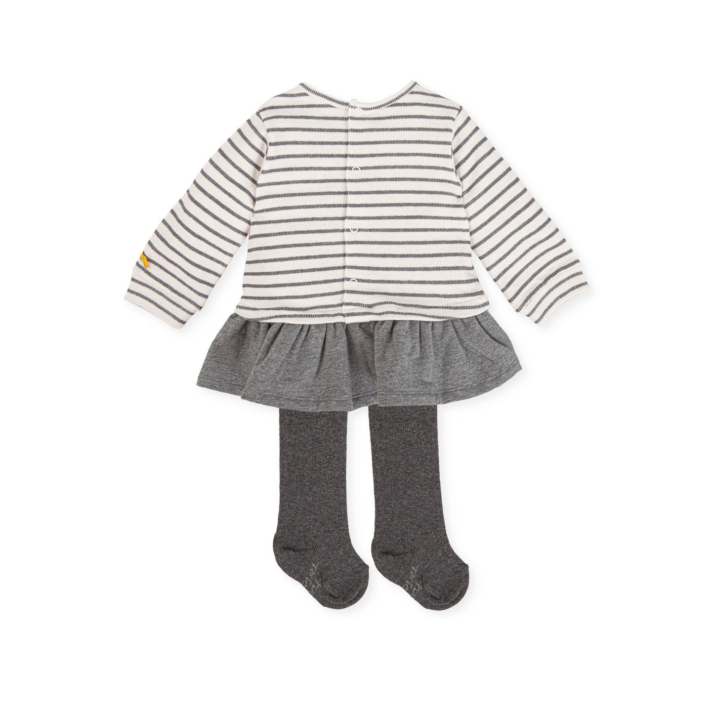 Anthracite Knit Dress & Tights Set for Kids - Cozy & Stylish
