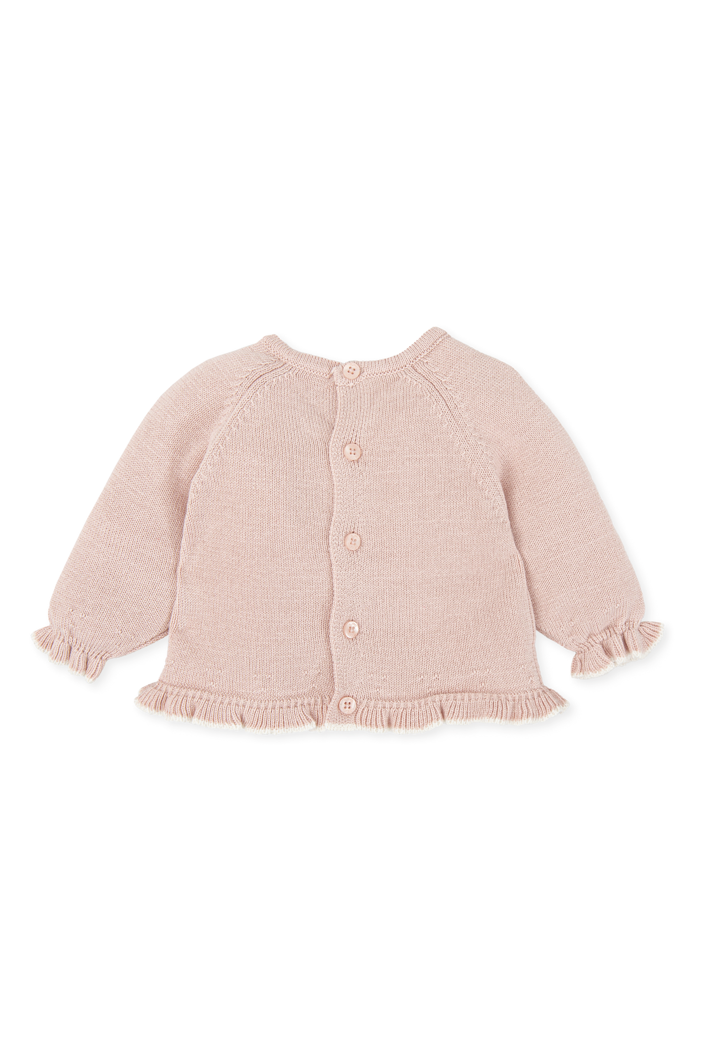 Charming Pink Newborn Knit Jumper with Braided Trim & Bow