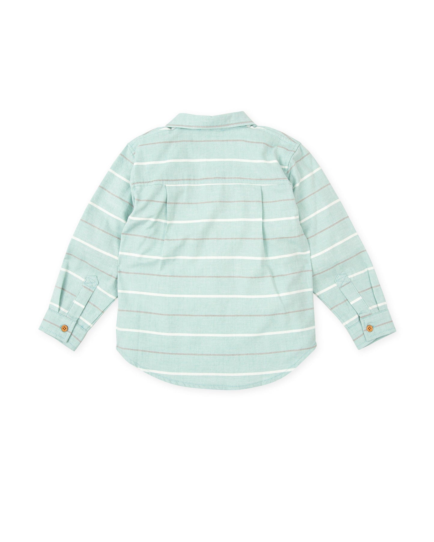 Sea Green Striped Cotton Shirt for Kids by Tutto Piccolo