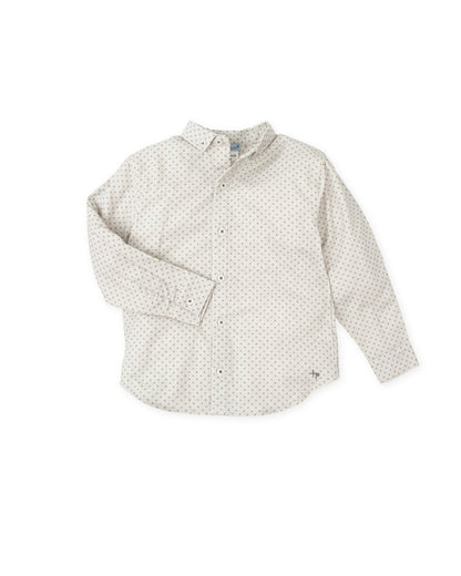 Stylish Kids' Long Sleeve Gray Striped Cotton Shirt by Tutto Piccolo