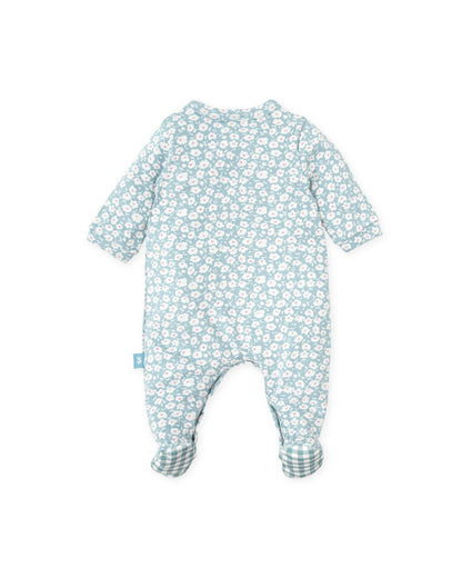 Organic Floral Newborn Romper with Easy Snap Closures