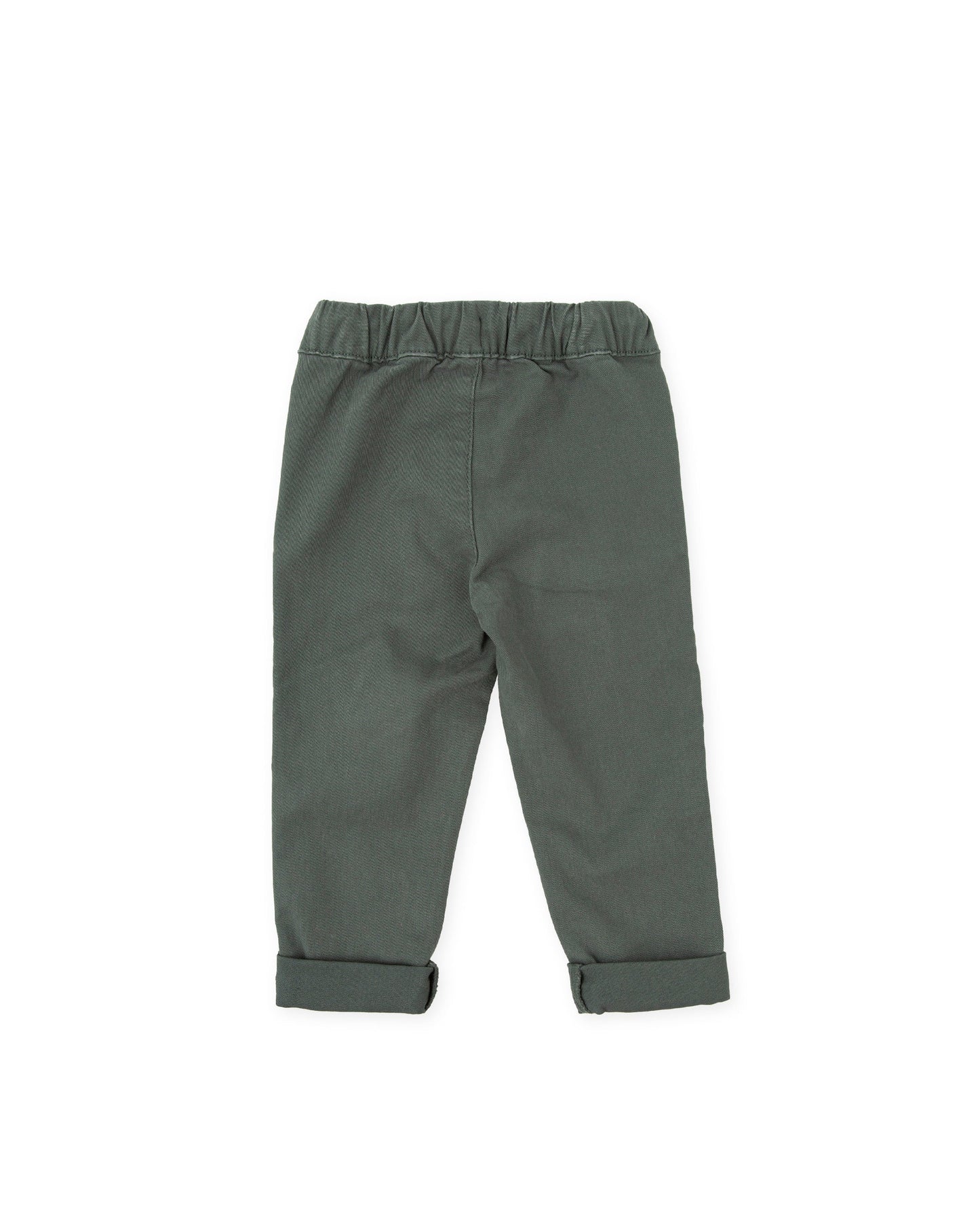 Comfortable Kids' Green Twill Trousers with Elastic Waistband