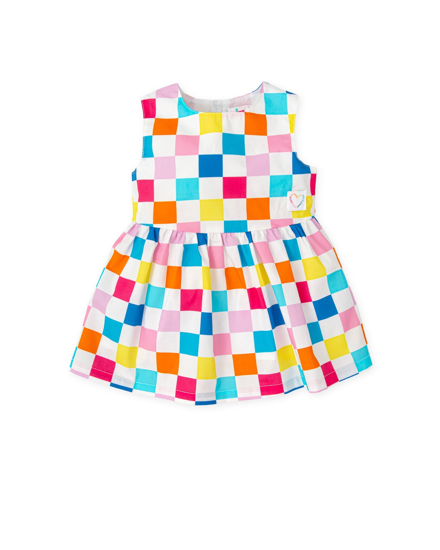 Vibrant Multicolor Plaid Strappy Dress with Satin Finish