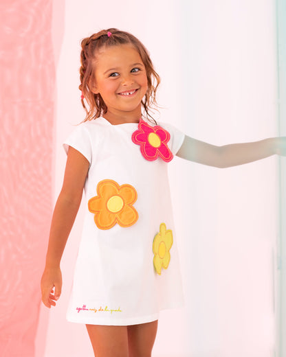 Elegant White Satin Dress with Floral Embroidery for Special Occasions