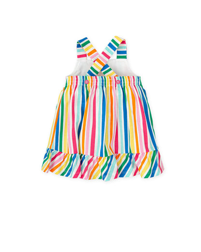 Vibrant Multicolored Striped Cotton Summer Dress