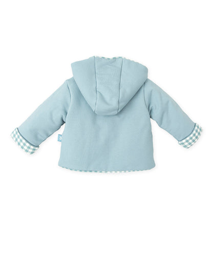 Versatile Green Reversible Jacket with Fleece & Checkered Design