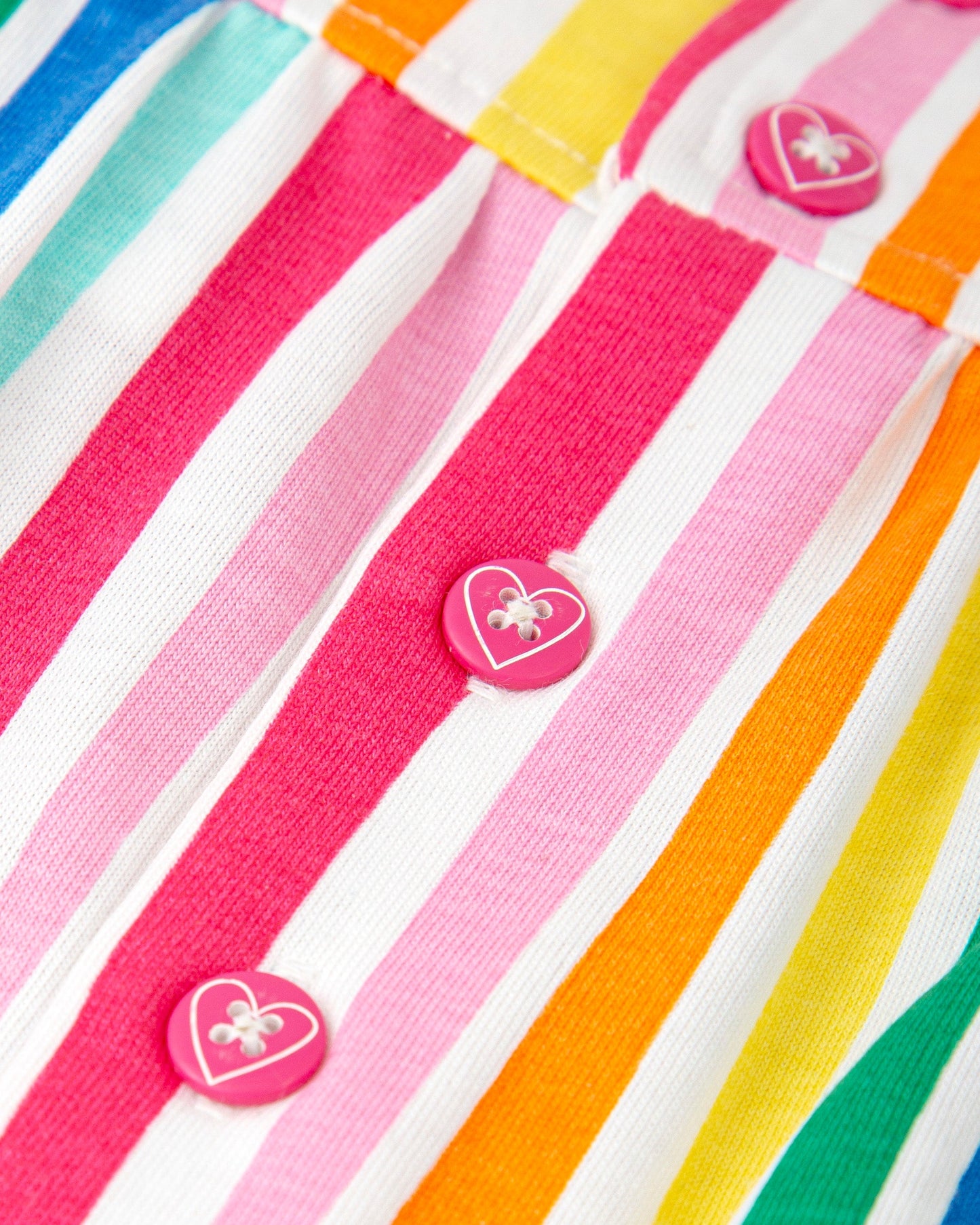 Colorful Striped Knit Baby Romper with Button Closures