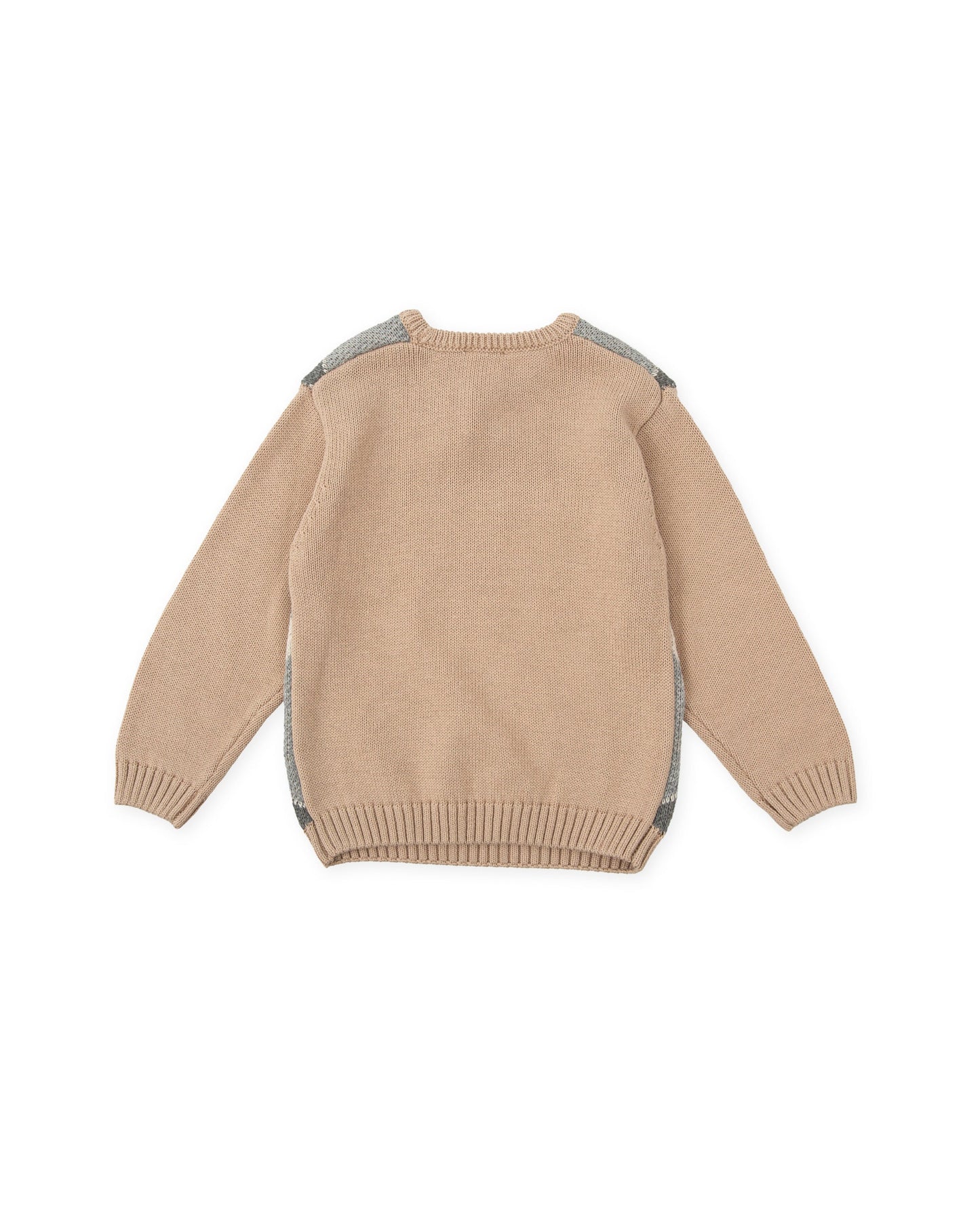 Cozy Kids' Sand Sweater with Diamond Knit Pattern