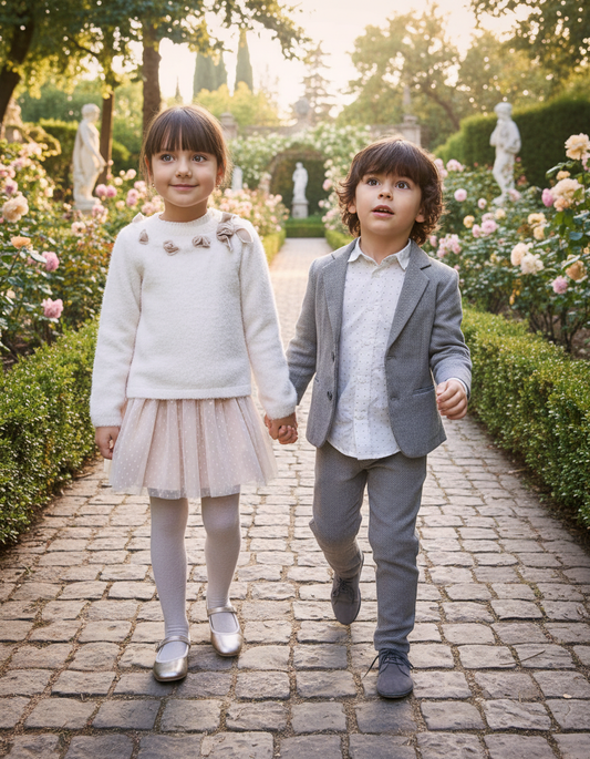 Children's Gray Flannel Pants - Warm, Tailored & Adjustable